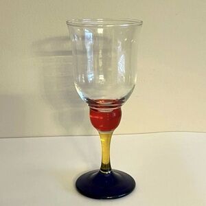 Tulip Glass Blue Yellow Red 10 Oz Beer Wine Liquor Mixed Drinks